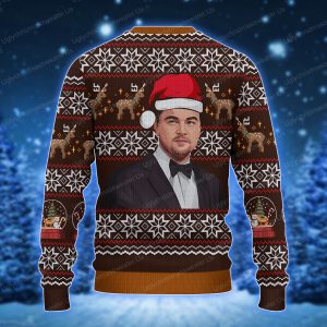 Leonardo DiCaprio Great Gatsby Wearing Santa Hat Funny Ugly Christmas Sweater