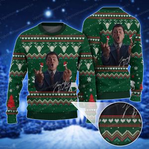 Leonardo DiCaprio Wolf Fuck You Ugly Christmas Sweater