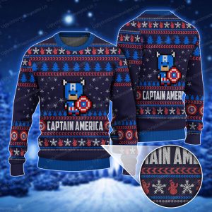 Captain America Lego Avengers Dark Purple Chirstmas Sweater