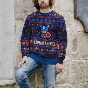 Captain America Lego Avengers Dark Purple Chirstmas Sweater