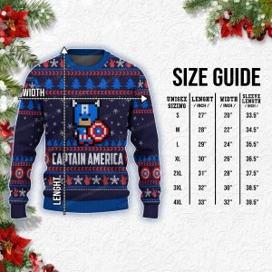 Captain America Lego Avengers Dark Purple Chirstmas Sweater