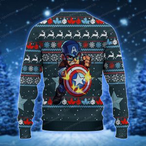 Cute Captain America Shield Marvel Avengers Christmas Sweater