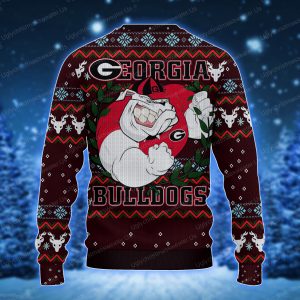 Funny Georgia Bulldogs Laurel Wreath Ugly Sweater Classic Black And Red