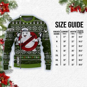 Ghostbusters Dark Green Spooky Style Ugly Christmas Sweater