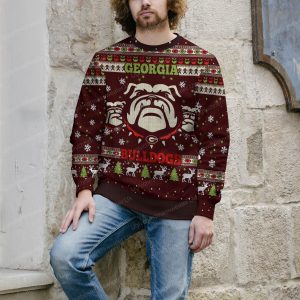 Pride Georgia Bulldogs Ugly Christmas Sweater Crimson Red And White