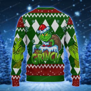 The Grinch With Santa Hat Christmas Sweater