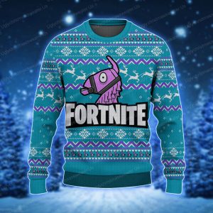 Unicorn And Fortnite Logo Ugly Xmas Sweater 1 Uglychristmassweater.us 2023