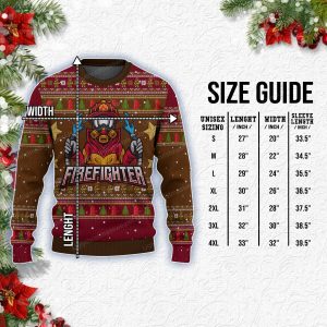 Cool Firefighter Logo Red And Brown Christmas Sweater Holiday Xmas