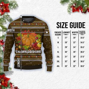 Merry Thanksgiving Pumpkin Ugly Holiday Sweater Brown