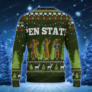 Green Penn State's Nittany Lion Mascot Ugly Sweater