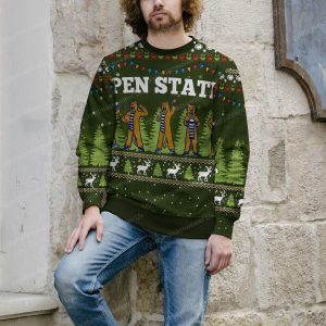 Green Penn State's Nittany Lion Mascot Ugly Sweater