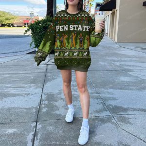 Green Penn State's Nittany Lion Mascot Ugly Sweater