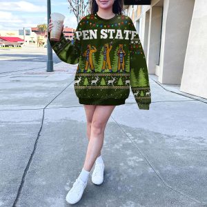 Green Penn State's Nittany Lion Mascot Ugly Sweater