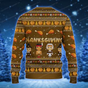 Happy Thankgiving With Chicken Pumkin Pattern Xmas Sweater