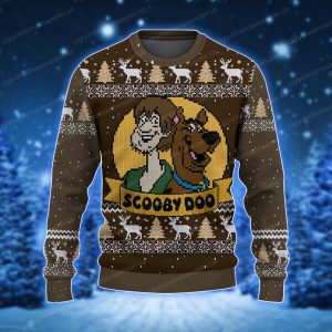 Scooby Doo And Shaggy Brown Reindeer Pattern Holiday Sweater