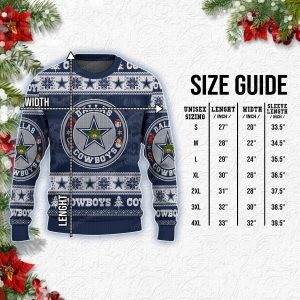 Dallas Cowboys Round Logo Santa Hat Ugly Xmas Sweater