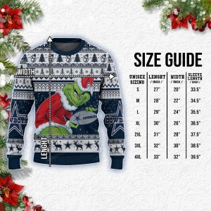 Grinch Holding Dallas Cowboys Football American Christmas Ugly Sweater