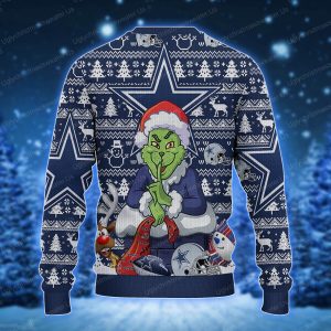 Grinch Snowman Dallas Cowboys Football And Helmet Ugly Xmas Sweater